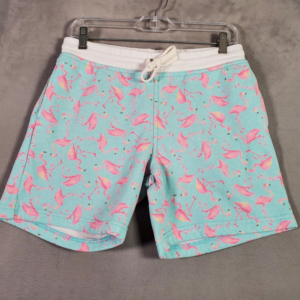 Chubbies Shorts Mens Small Blue Pink Flamingo 7" Inseam Preppy Tropical Summer
